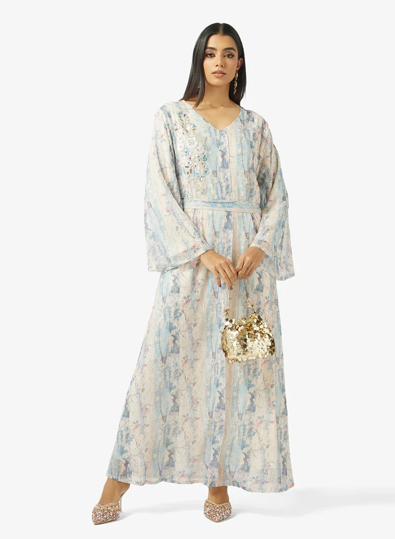 Khizana  Floral Print Jalabiya for Women | Best Price UAE